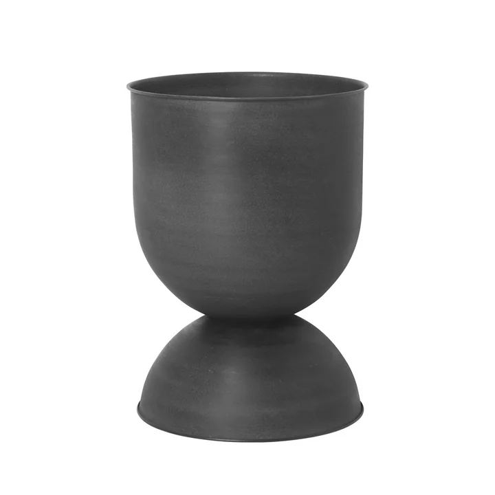 Hourglass Blumentopf large, Ø 50 x H 73 cm in schwarz / dunkelgrau von Ferm Living