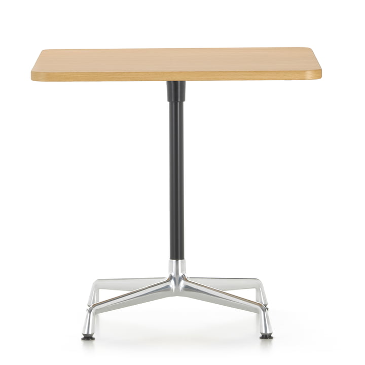 Contract Table 75 x 75 cm von Vitra in Aluminium poliert / basic dark / Eiche hell