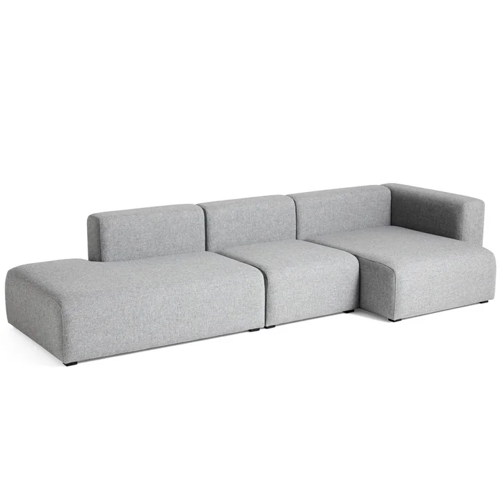 Mags Sofa 3-Sitzer Kombination 4 mit Armlehne rechts von HAY in grau (Hallingdal 130)