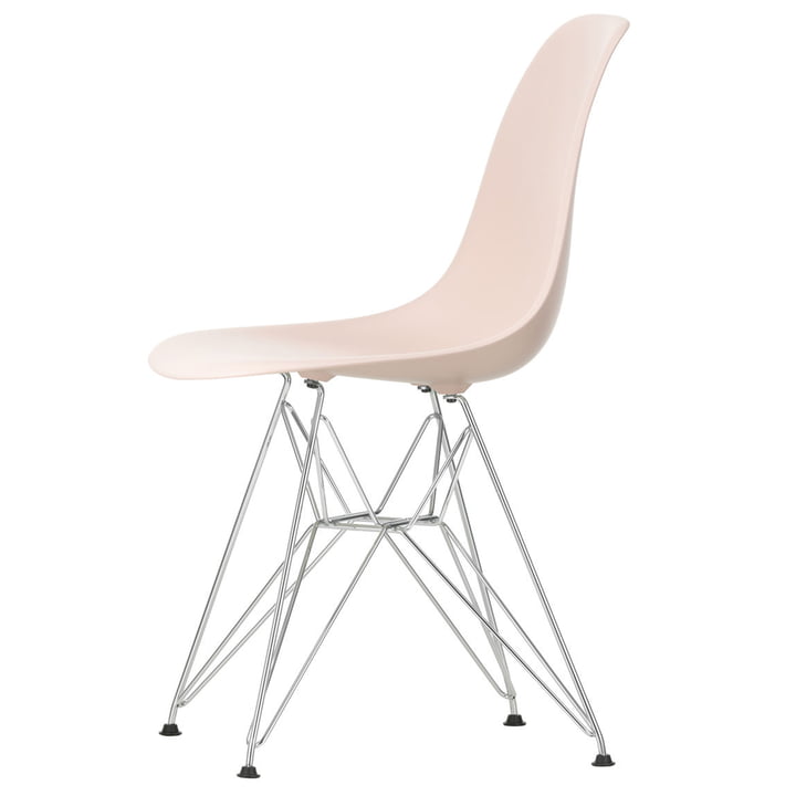 Eames Plastic Side Chair DSR von Vitra in verchromt / zartrosé