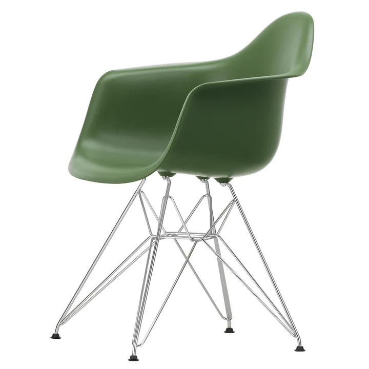 Eames Plastic Armchair DAR von Vitra in verchromt / forest