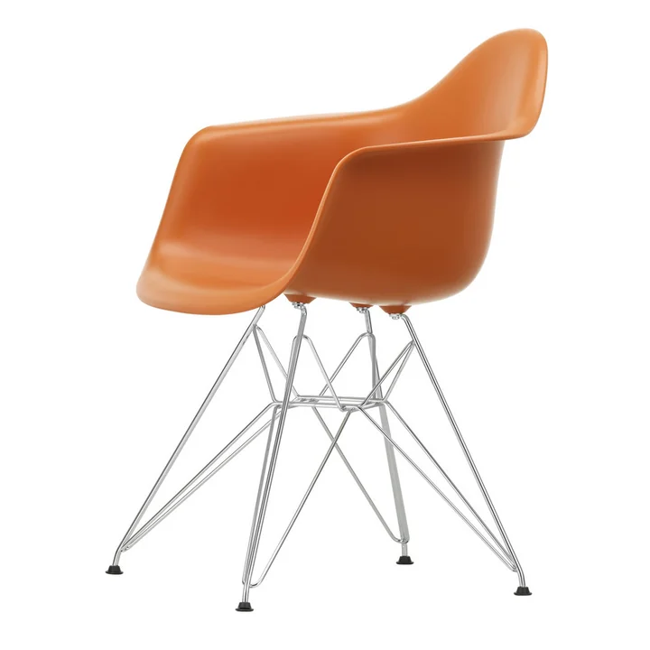 Eames Plastic Armchair DAR von Vitra in verchromt / rostorange