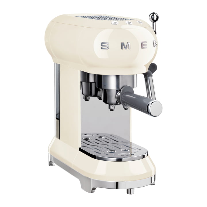 Espresso Kaffeemaschine mit Siebträger ECF01 in creme von Smeg