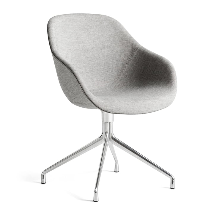 About A Chair AAC 121, Aluminium poliert / Remix 133 grau von Hay