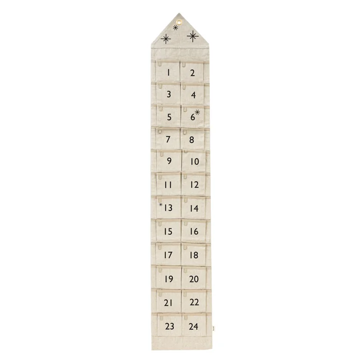 House Adventskalender von Ferm Living in schmal / sand