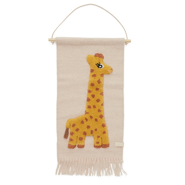 Kinder-Wandteppich mit Tiermotiv, Giraffe / rose von OYOY