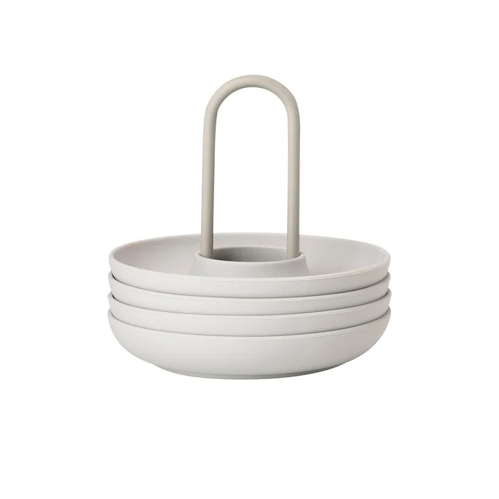 Singles Eierbecher mit Halter von Zone Denmark in warm grey (4er-Set)
