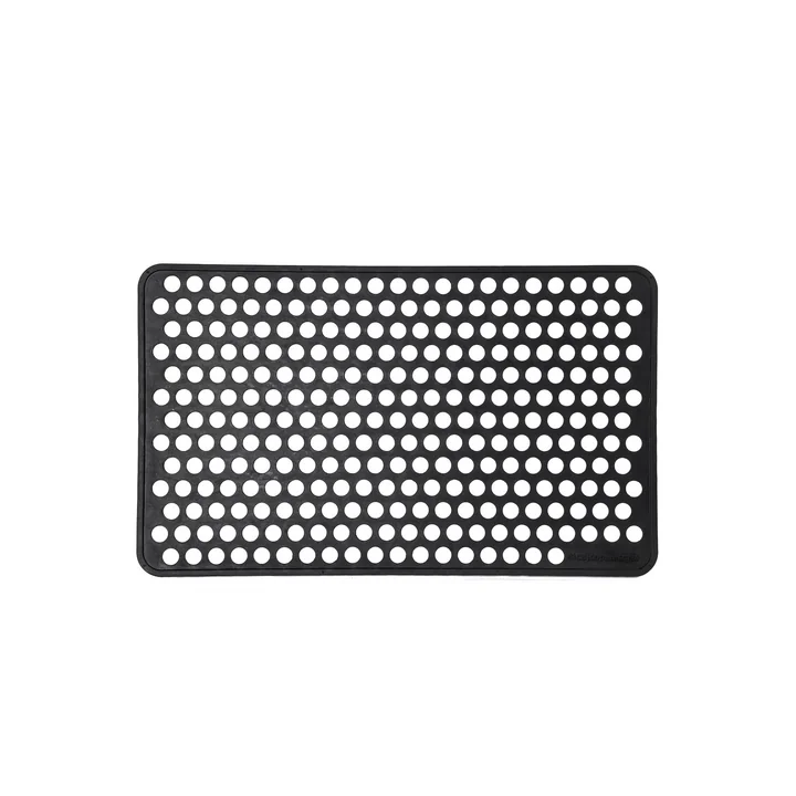 Gummi-Fußabtreter 45 x 75 cm dot von tica copenhagen in schwarz	