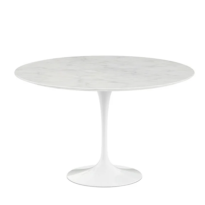 Saarinen Tulip Bistrotisch Ø 120 cm von Knoll in weiß / Mamor Statuarietto