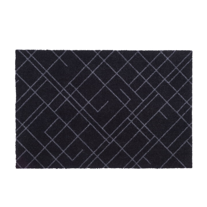 Lines Fußmatte 60 x 90 cm von tica copenhagen in schwarz / grau