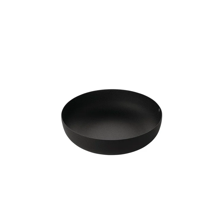 Schale Ø 24 x H 6 cm von Alessi in schwarz mit Reliefdekor