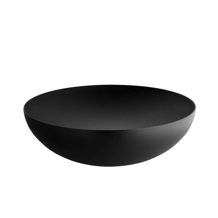 Doppelwandige Schale Ø 32 x H 9,5 cm von Alessi in schwarz mit Reliefdekor