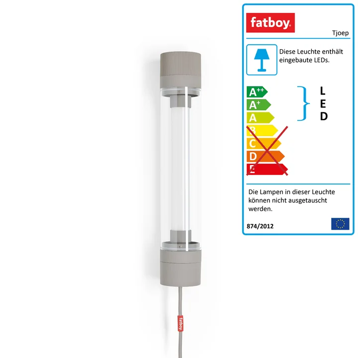 Tjoep LED-Wand und Deckenleuchte 50 cm von Fatboy in hellgrau
