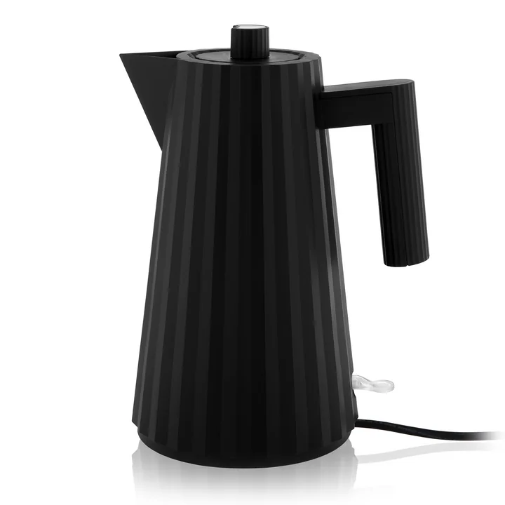 Plissé Wasserkocher 1,7 l von Alessi in schwarz