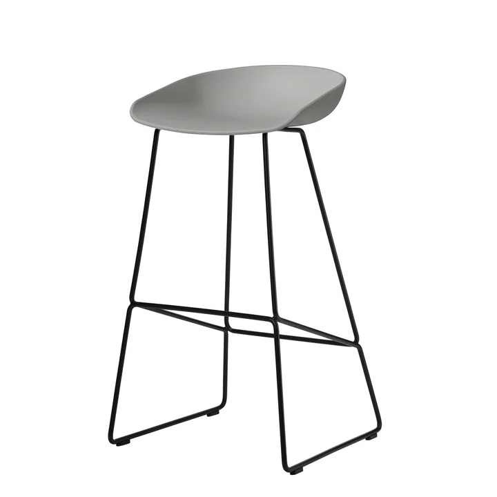 About A Stool AAS 38 Barhocker H 85 von HAY in schwarz / concrete grey