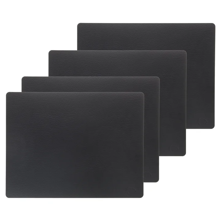 Tischset Square L, 35 x 45 cm von Lind DNA in Bull schwarz (4er-Set)