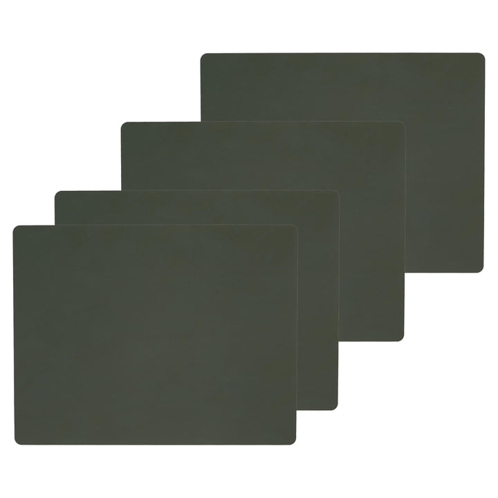 Tischset Square L, 35 x 45 cm von LindDNA in Nupo dunkelgrün (4er-Set)