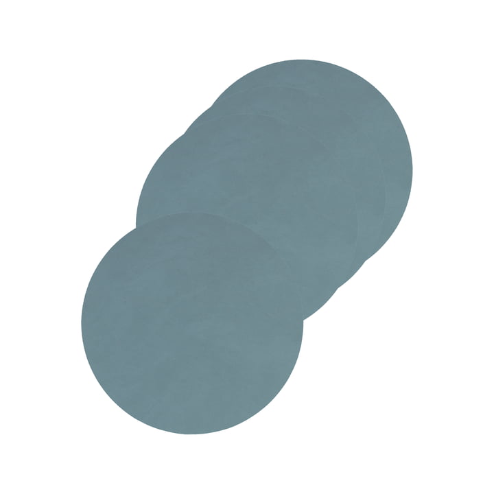 Glasuntersetzer rund Ø 10 cm von LindDNA in Nupo hellblau (4er-Set)