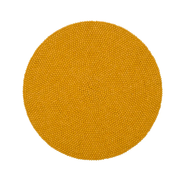 Klara Filzkugelteppich Ø 140 cm von myfelt in senfgelb 