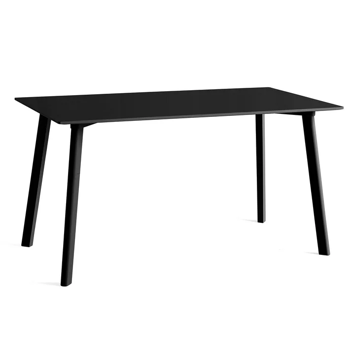 Copenhague CPH Deux 210 Esstisch 140 x 75 cm von HAY in Buche schwarz gebeizt / Laminat schwarz