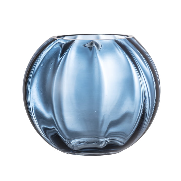 Glas-Vase Ø 18 x H 15 cm von Bloomingville in blau