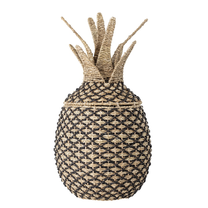 Aufbewahrungskorb Ananas von Bloomingville in natur / schwarz