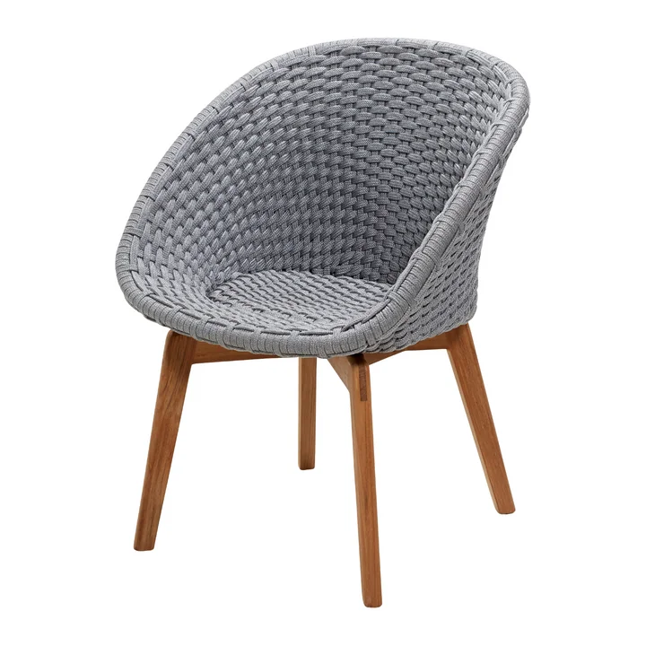 Peacock Sessel, Teak / hellgrau von Cane-line 
