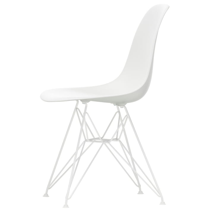 Eames Plastic Side Chair DSR von Vitra in weiß / weiß (Filzgleiter weiß)