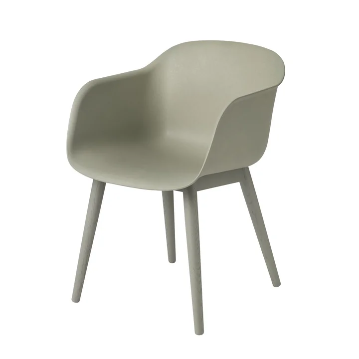 Fiber Chair Wood Base von Muuto in dusty green