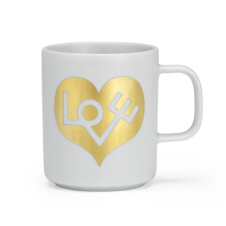 Coffee Mug, Love Heart, gold