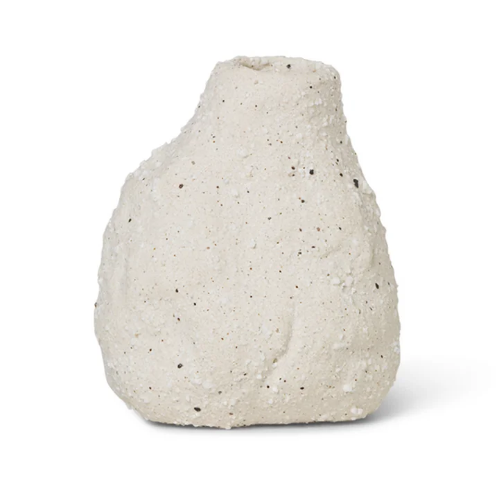 Vulca Vase von Ferm Living in off-white stone