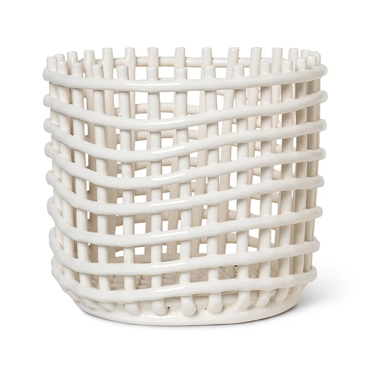 Keramik Korb groß von Ferm Living in off-white