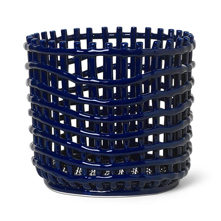 Keramik Korb groß von Ferm Living in blau