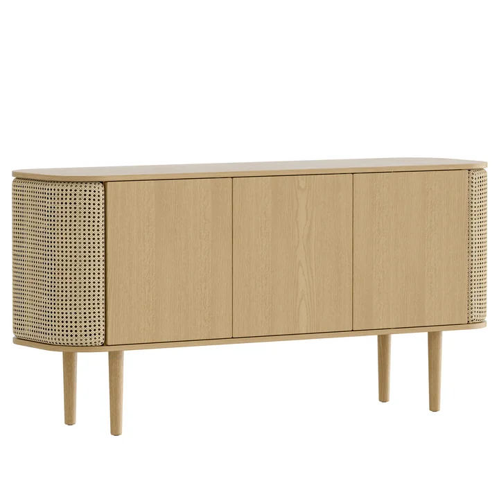 Treasures Sideboard mit 3 Türen, Eiche / Wiener Geflecht von Umage