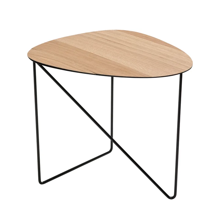 Curve Beistelltisch L, Eiche / schwarz von Lind DNA