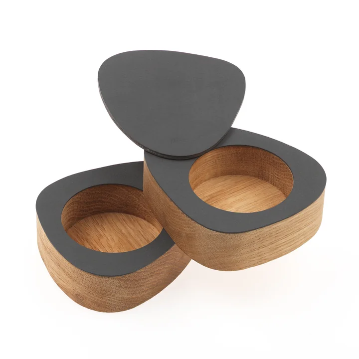 Salt & Pepper Aufbewahrung, Eiche / Nupo anthrazit von Lind DNA