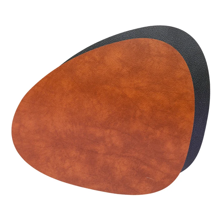 Tischset Curve L Double, Bull cognac / schwarz von Lind DNA