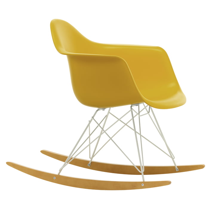 Eames Plastic Armchair RAR von Vitra in Ahorn gelblich / weiß / senf