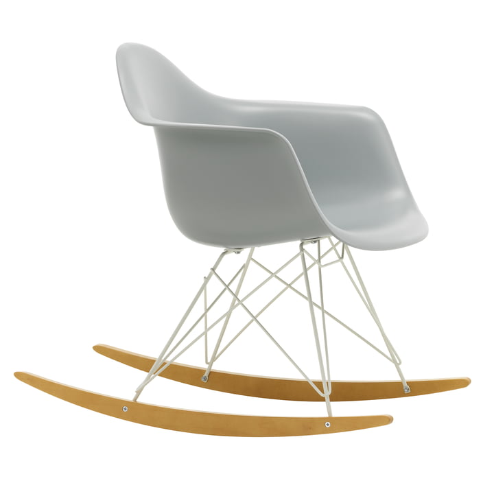 Eames Plastic Armchair RAR von Vitra in Ahorn gelblich / weiß / hellgrau