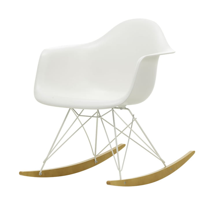 Eames Plastic Armchair RAR von Vitra in Ahorn gelblich / weiß / weiß