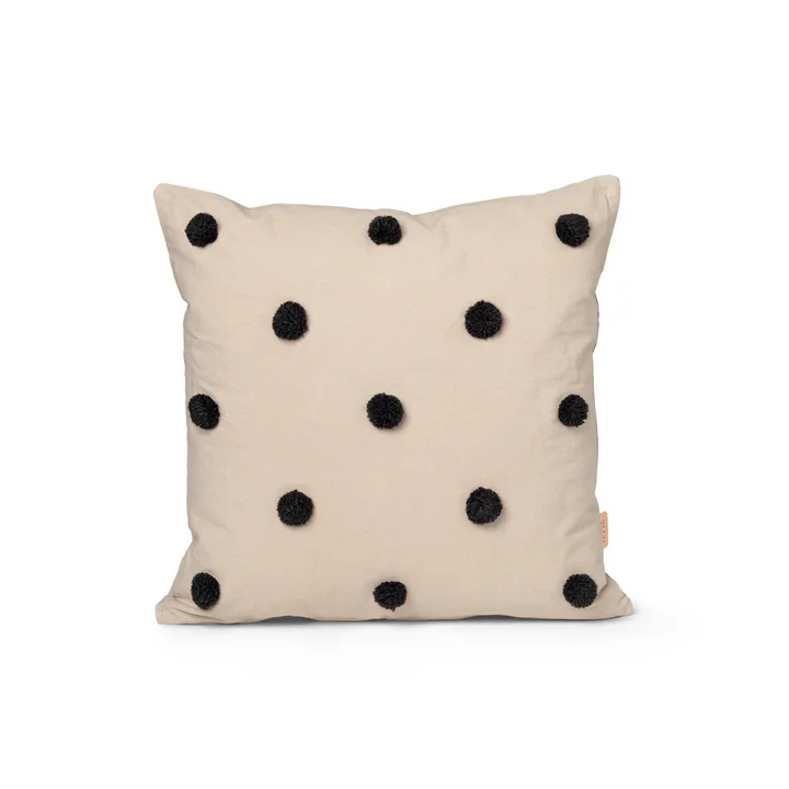 Dot Kissen 48 x 48 cm von Ferm Living in sand / schwarz