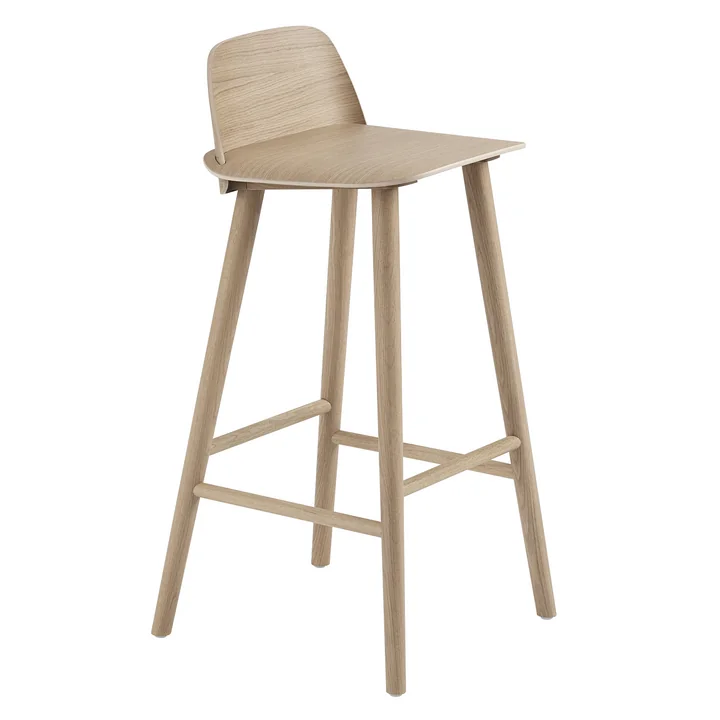Nerd Barhocker H 75 cm von Muuto in Eiche