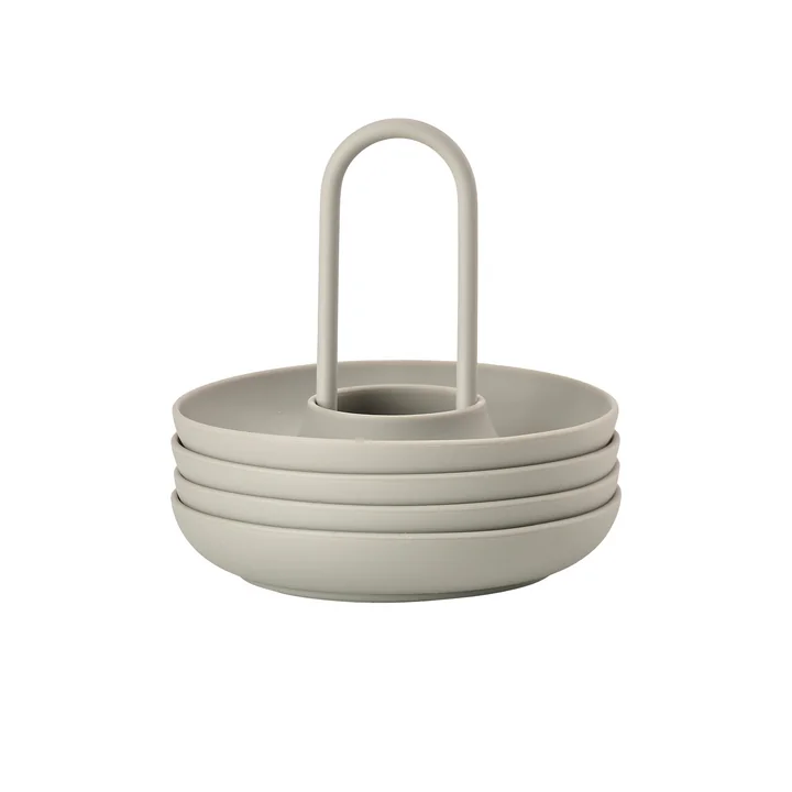 Singles Eierbecher mit Halter von Zone Denmark in mud (4er-Set)