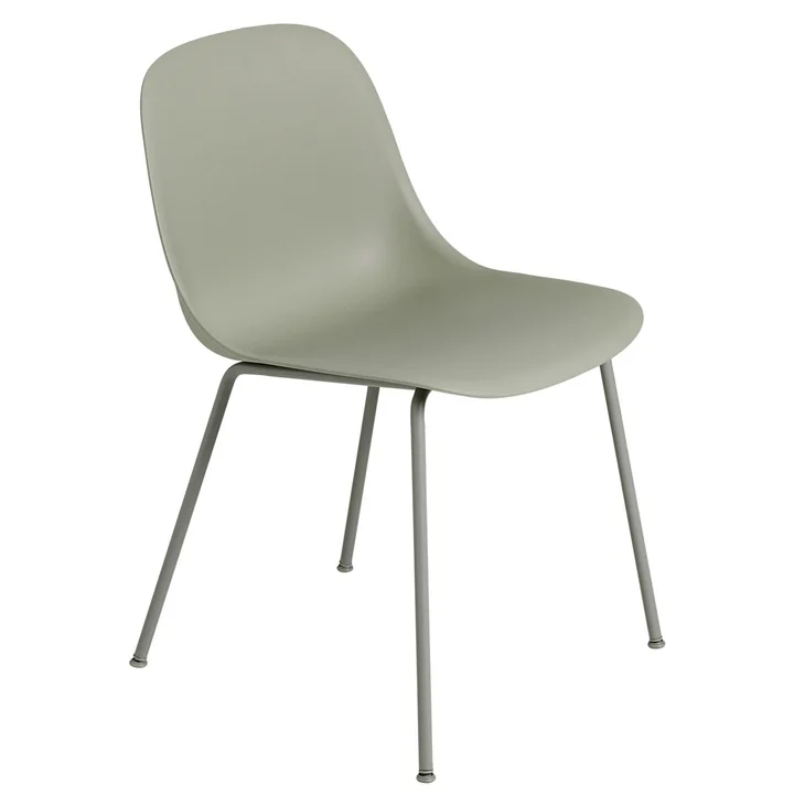 Fiber Side Chair Tube Base, dusty green von Muuto 