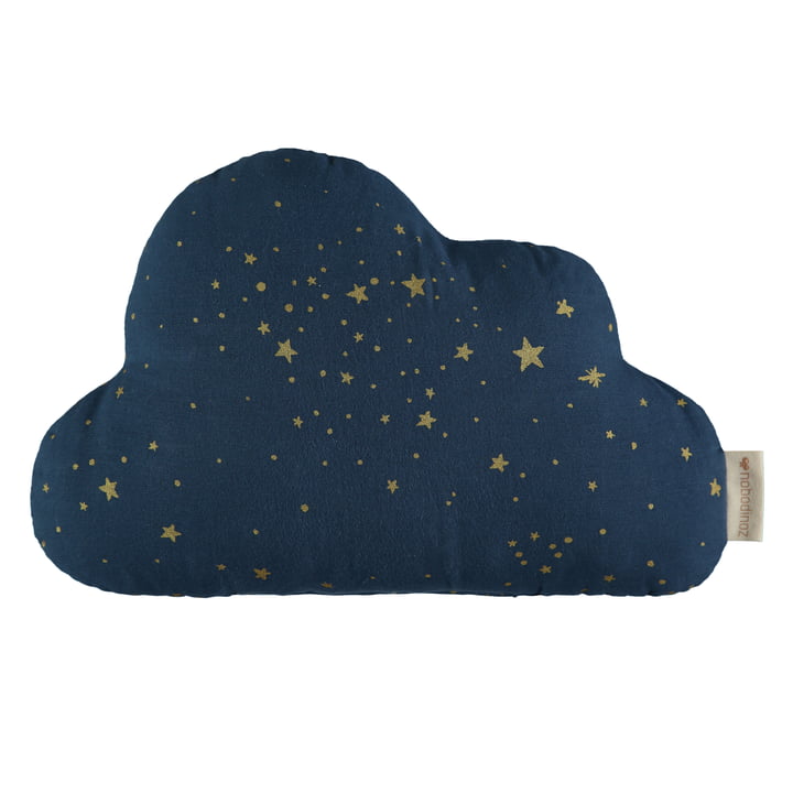 Cloud Kissen, 24 x 38 cm, gold stella / midnight blue von Nobodinoz 