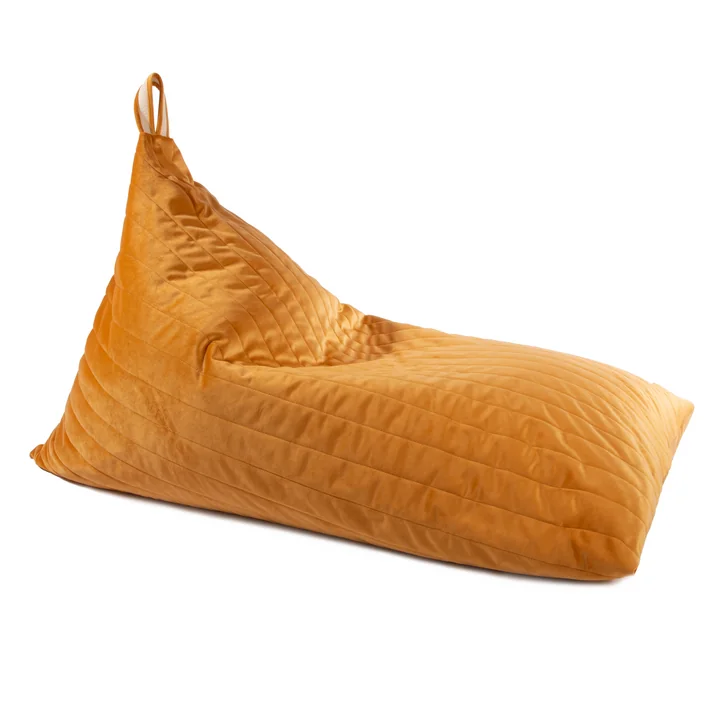 Essaouira Sitzsack aus Samt, 115 x 77 cm, farniente yellow von Nobodinoz