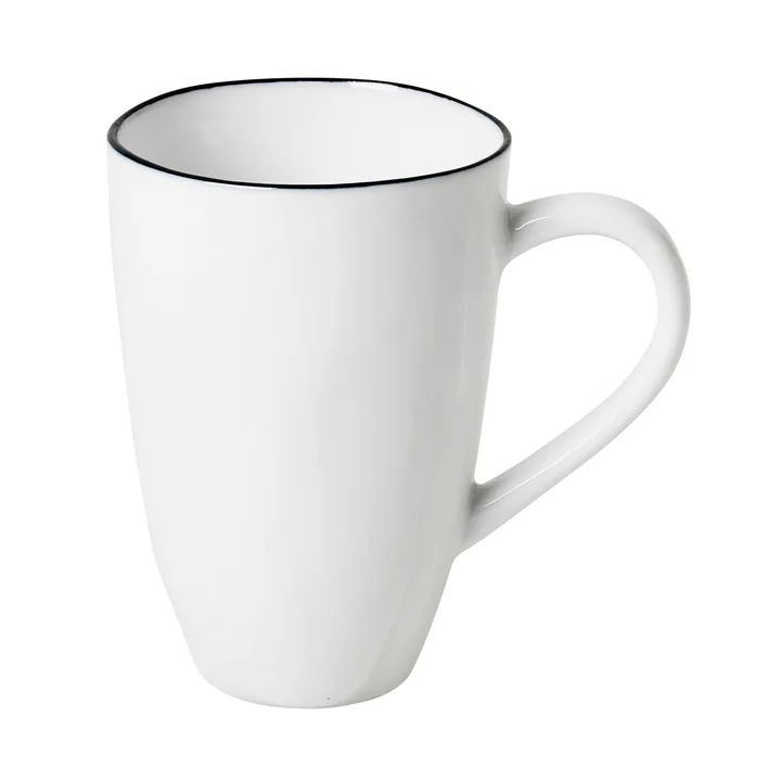 Salt Becher mit Henkel, 30 cl, weiß / schwarz von Broste Copenhagen 