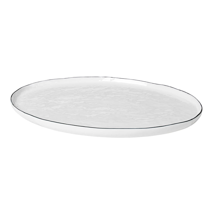 Salt Servierplatte oval, 38,5 x 26,5 cm, weiß / schwarz von Broste Copenhagen