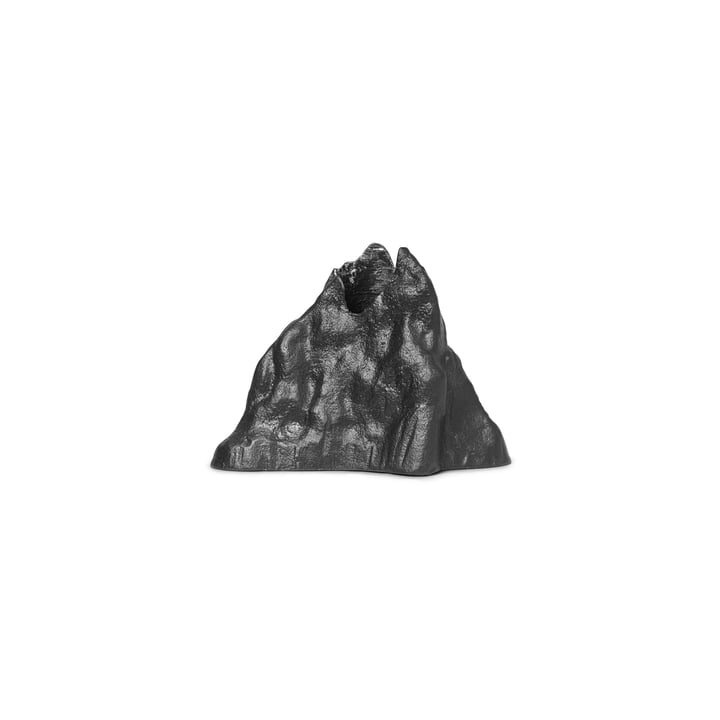 Stone Kerzenhalter large, Aluminium schwarz von ferm Living