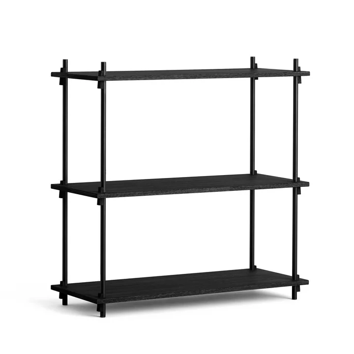  Shelving System Low, Eiche schwarz gebeizt von Moebe